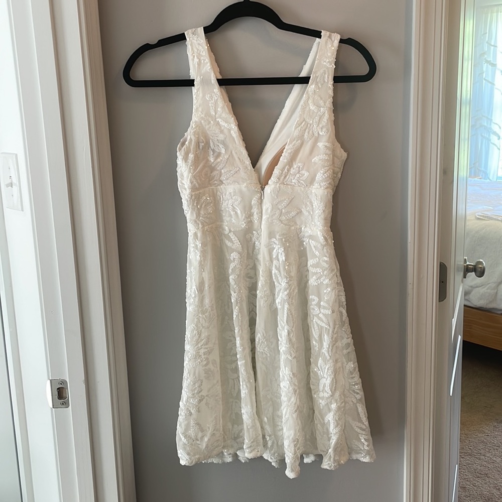 Lulu’s Spellbinding White Sequin Sleeveless Skate… - image 4